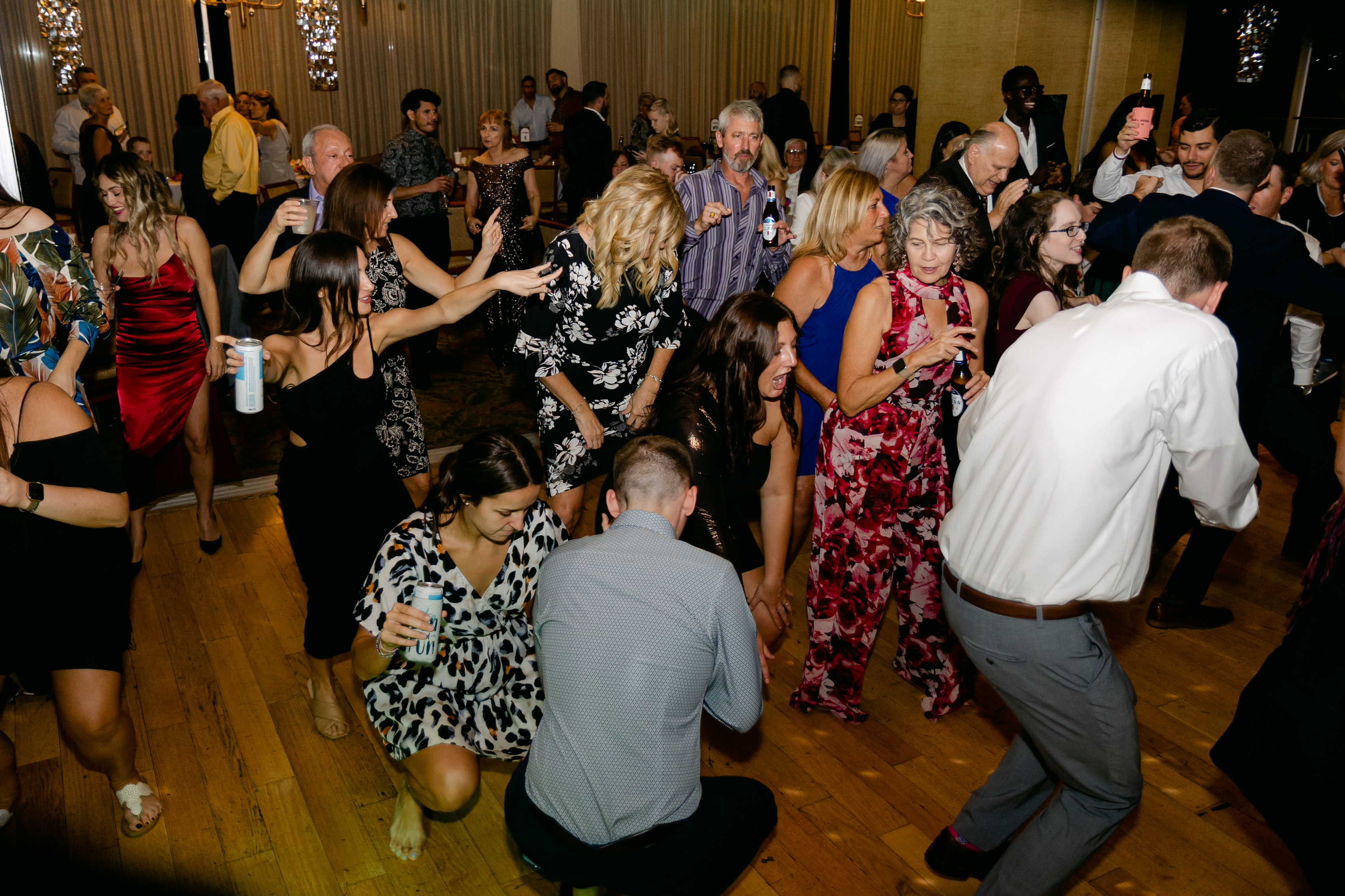 Guests packed onto the dance floor mid-song