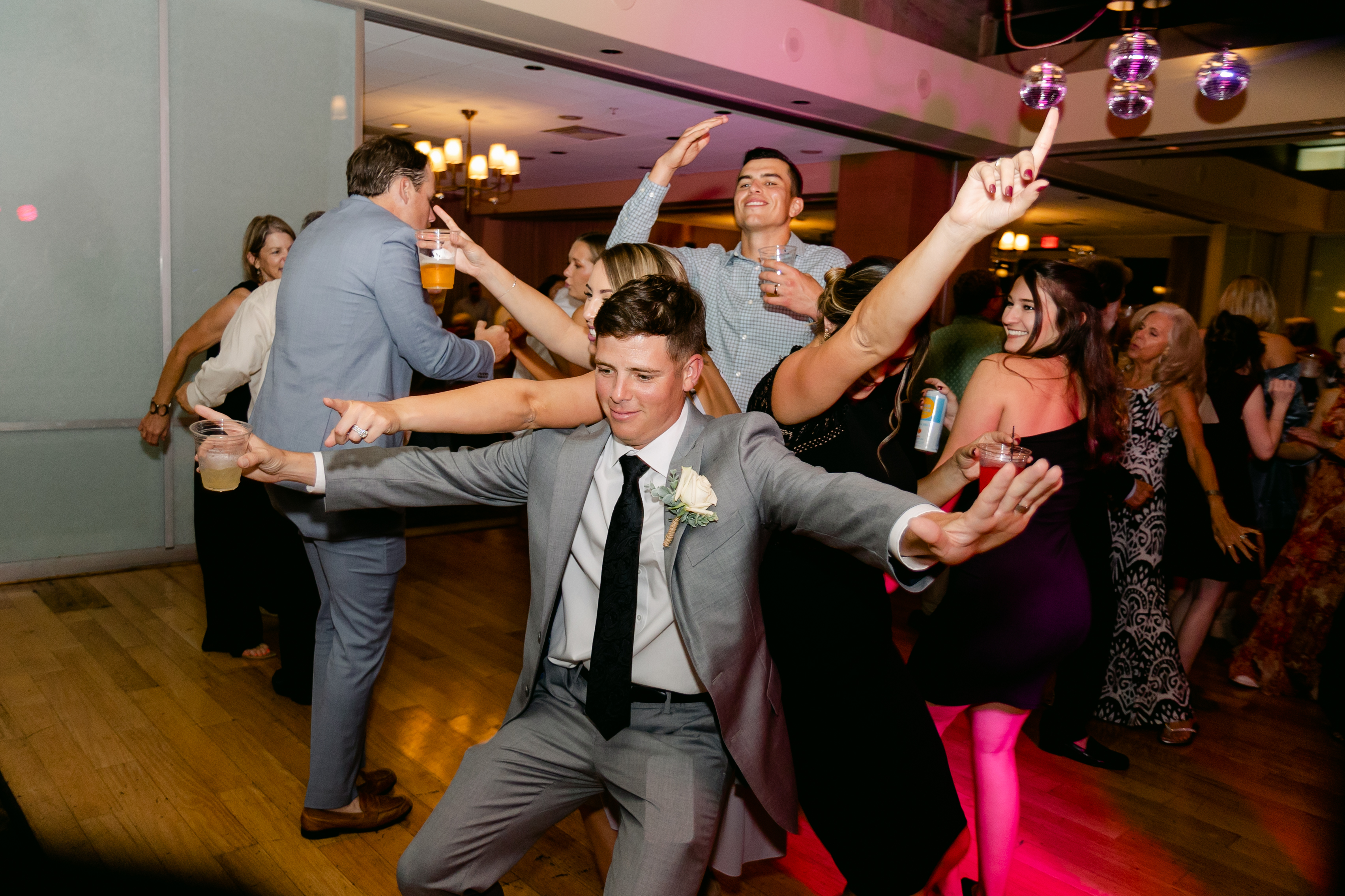 Couple sharing a candid moment during the reception